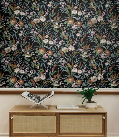 Vintage Floral Vinyl Wallpaper