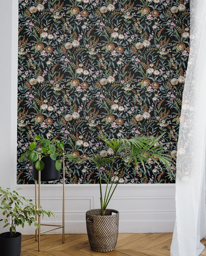 Vintage Floral Vinyl Wallpaper