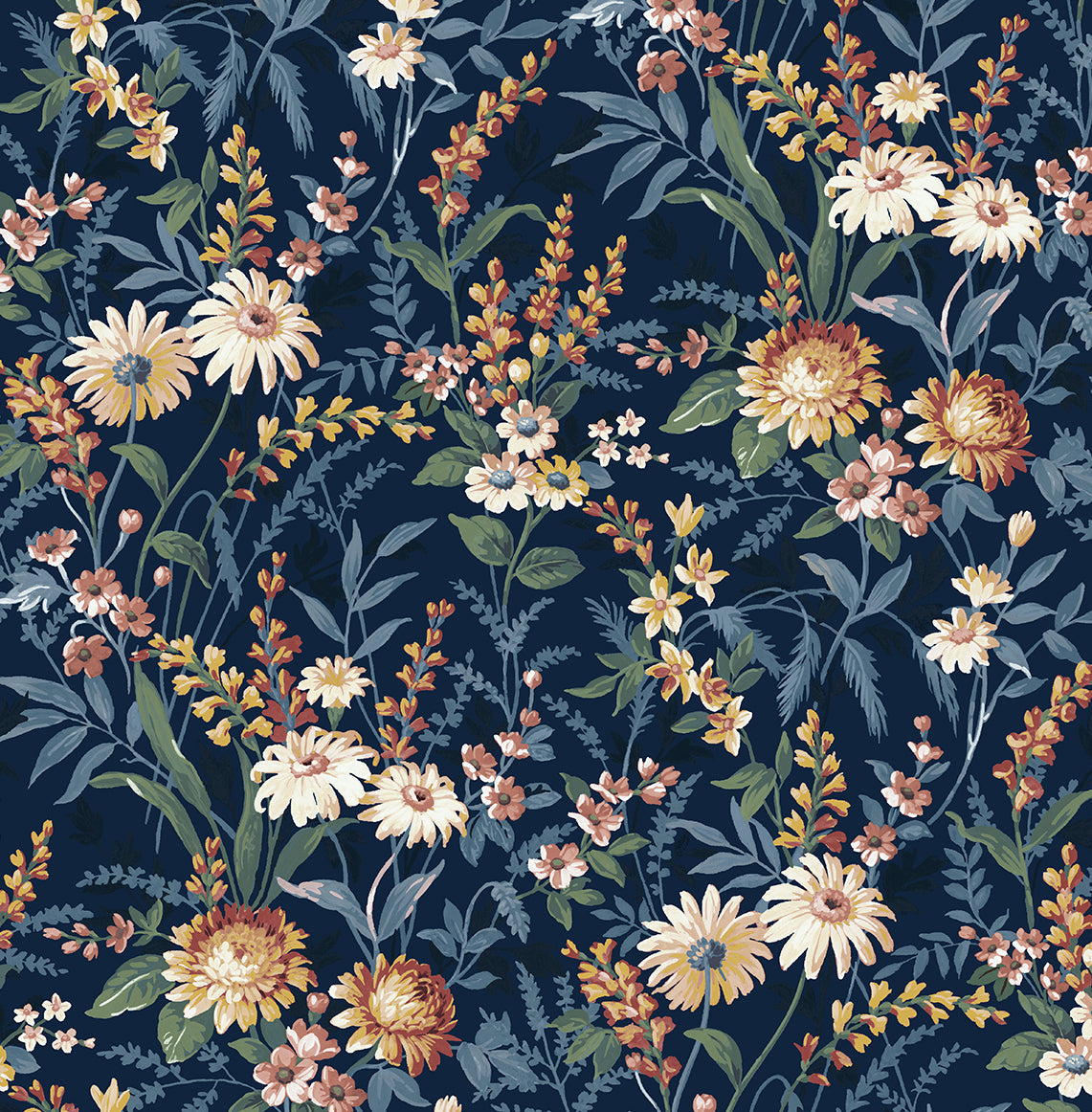 Vintage Floral Vinyl Wallpaper