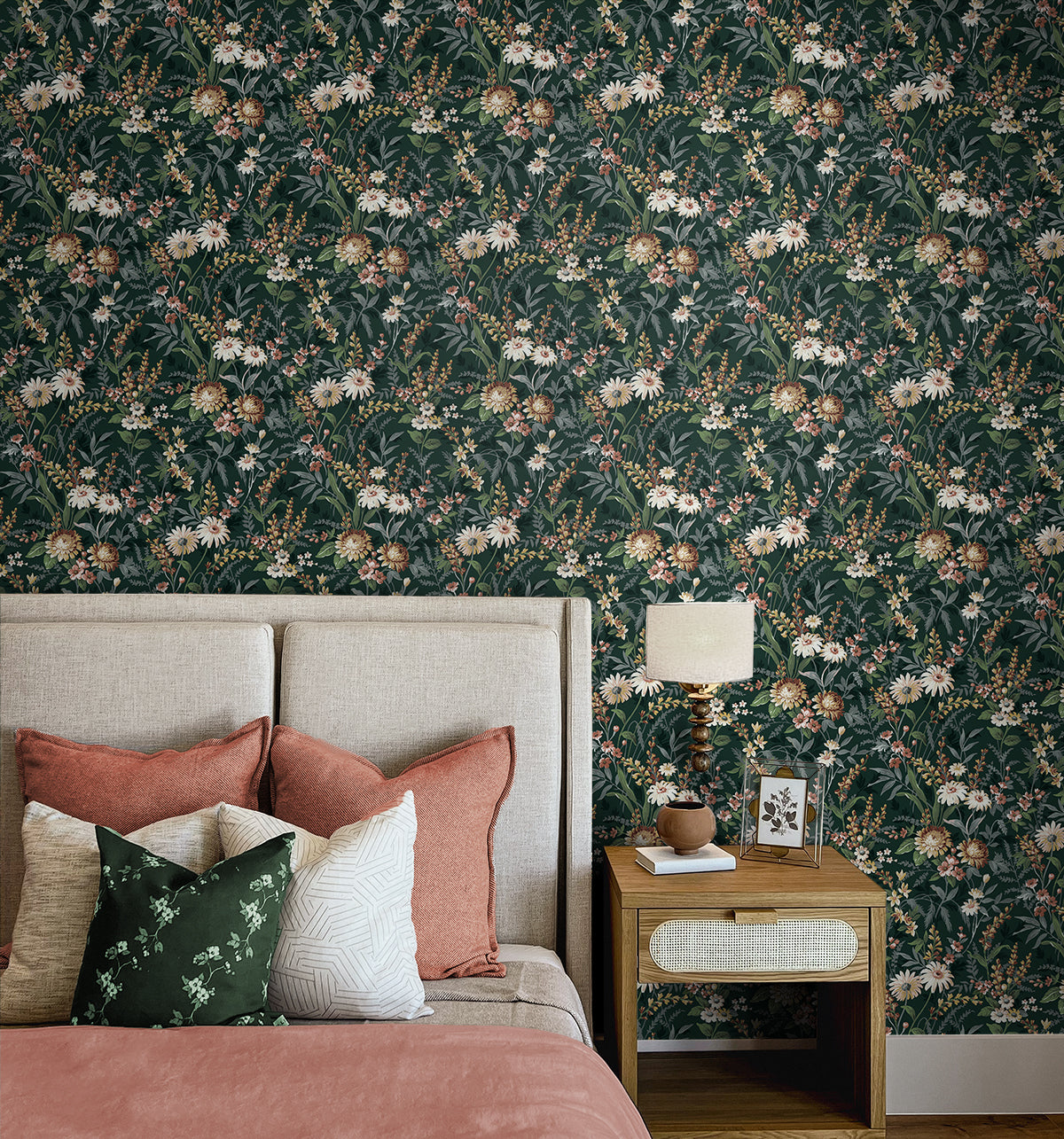 Vintage Floral Vinyl Wallpaper