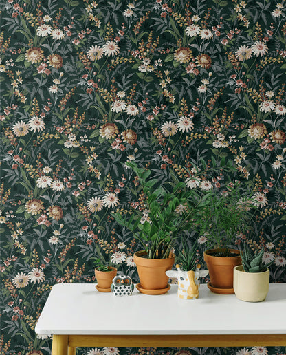 Vintage Floral Vinyl Wallpaper