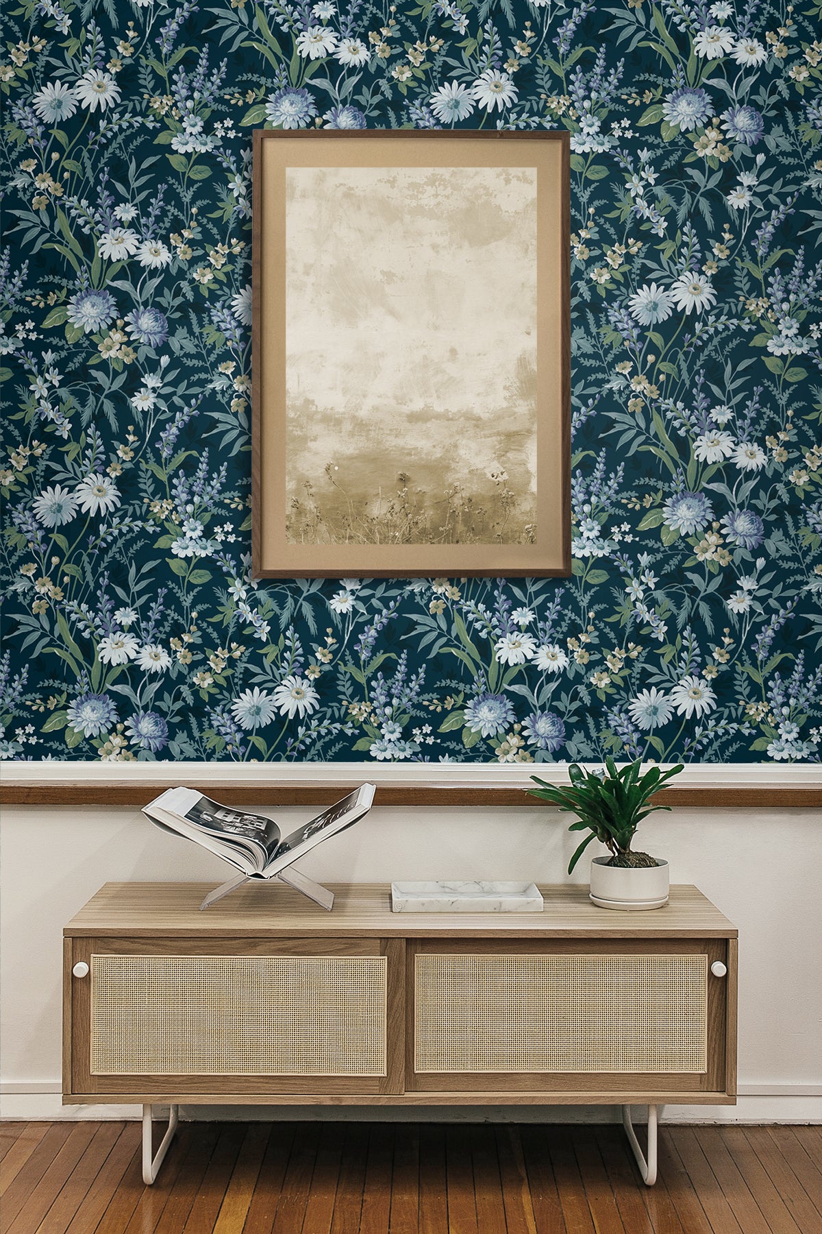 Vintage Floral Vinyl Wallpaper