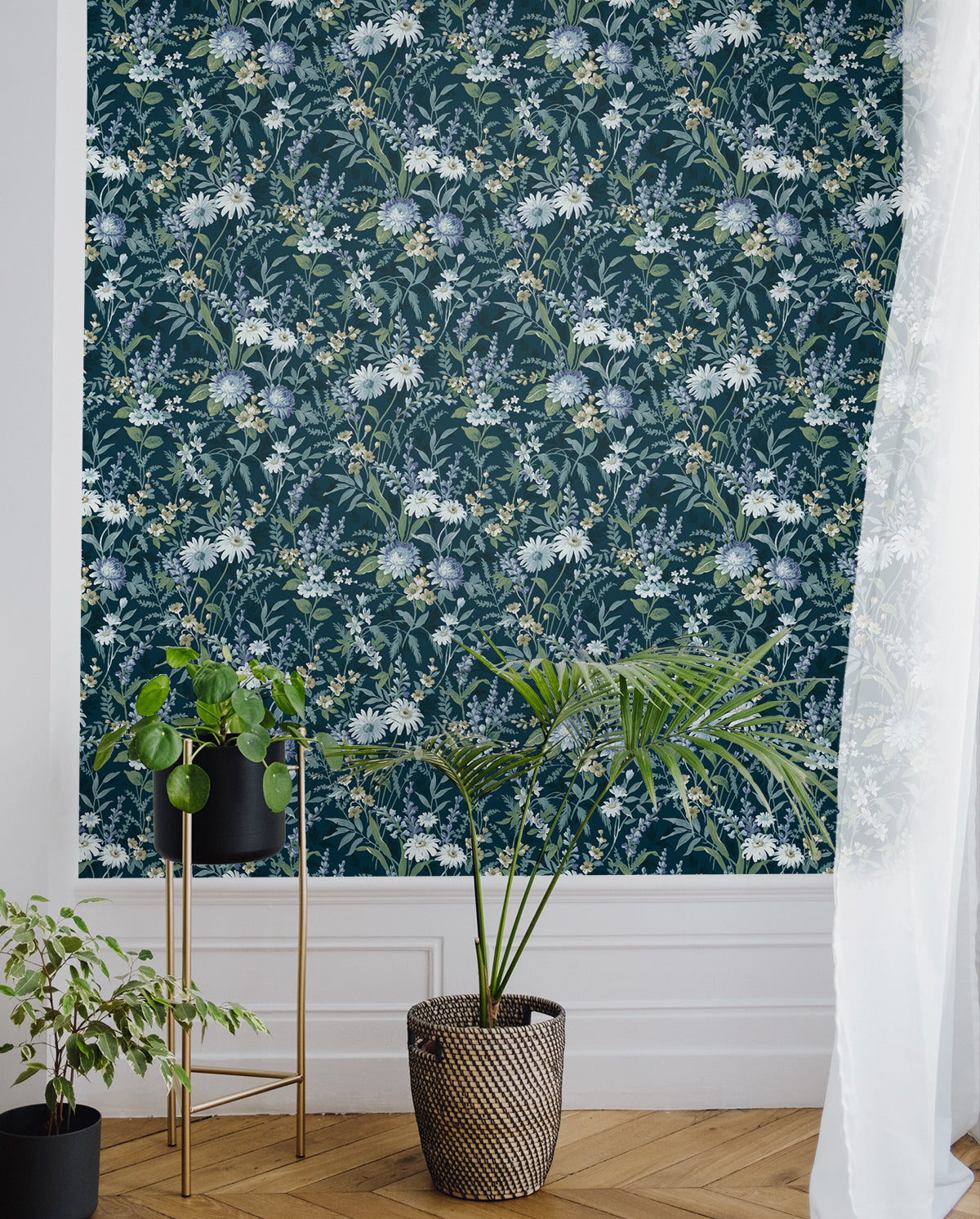 Vintage Floral Vinyl Wallpaper