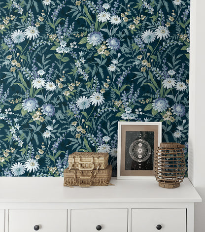 Vintage Floral Vinyl Wallpaper