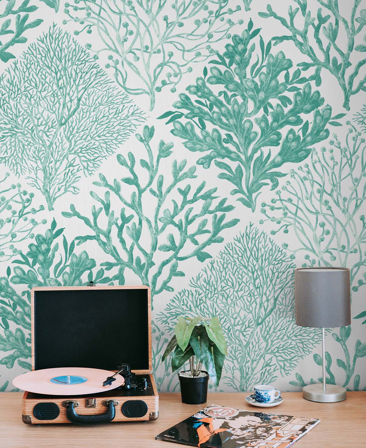 Seaweed Vinyl Wallpaper