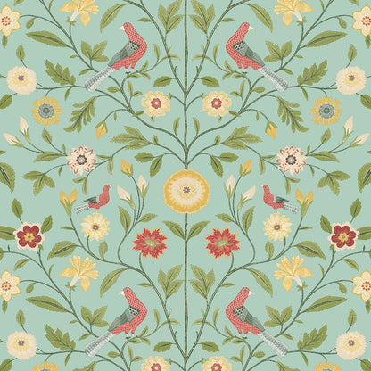 Bird Toile Vinyl Wallpaper