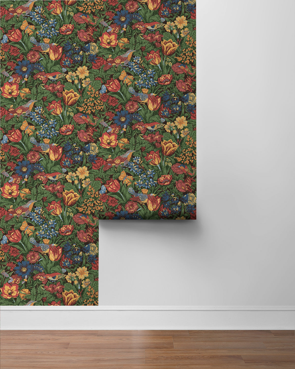 Bird Floral Vinyl Wallpaper