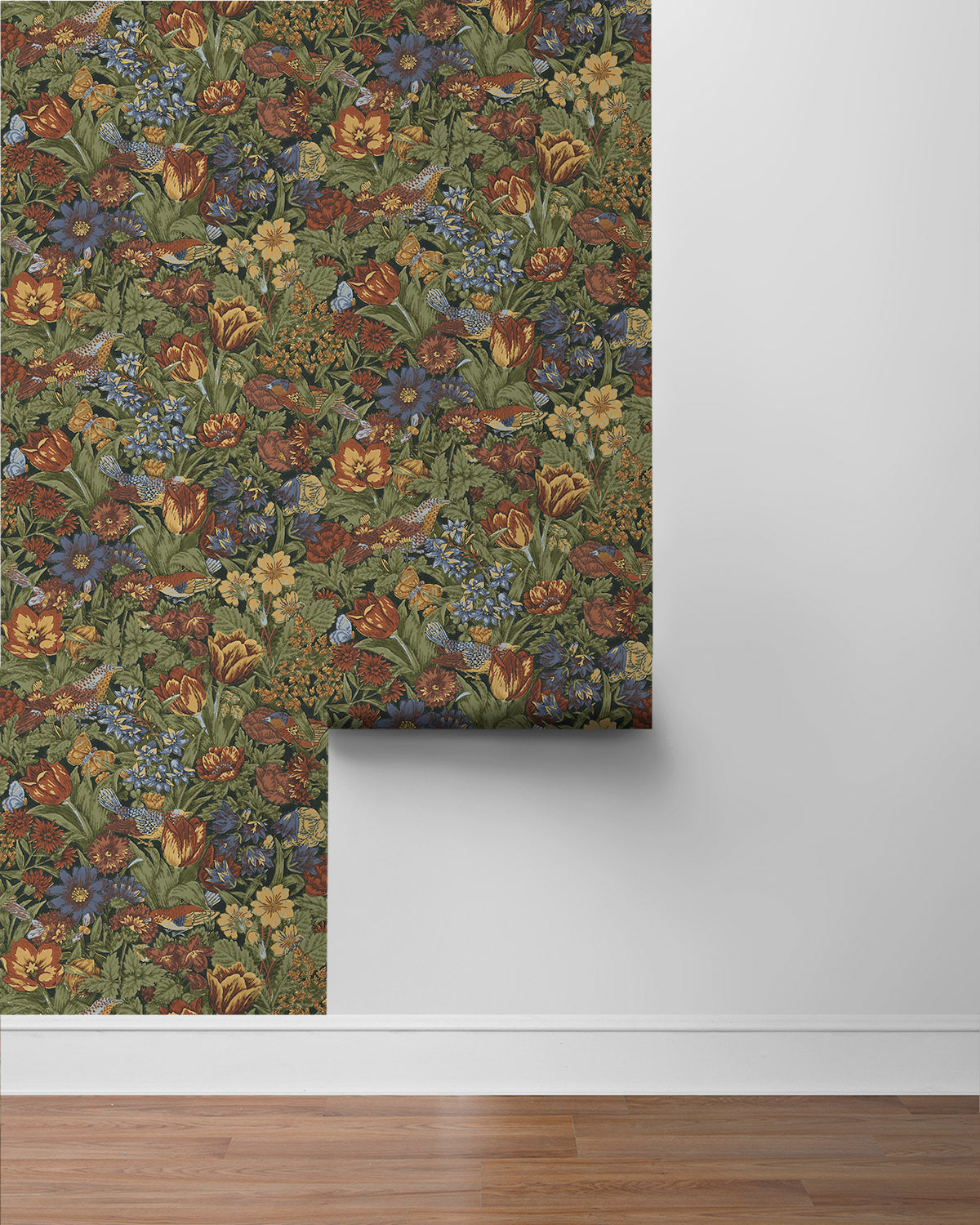 Bird Floral Vinyl Wallpaper