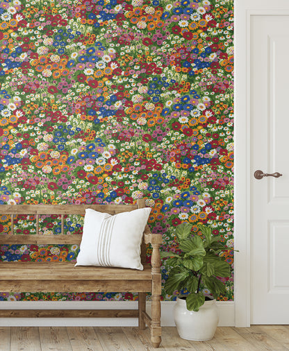 Floral Meadow Vinyl Wallpaper