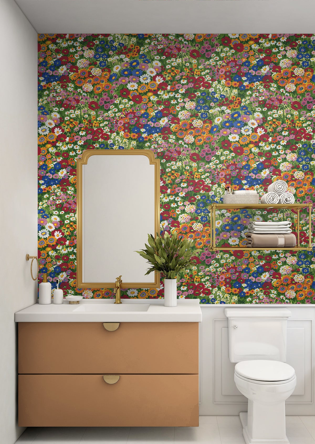 Floral Meadow Vinyl Wallpaper