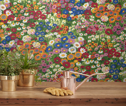 Floral Meadow Vinyl Wallpaper