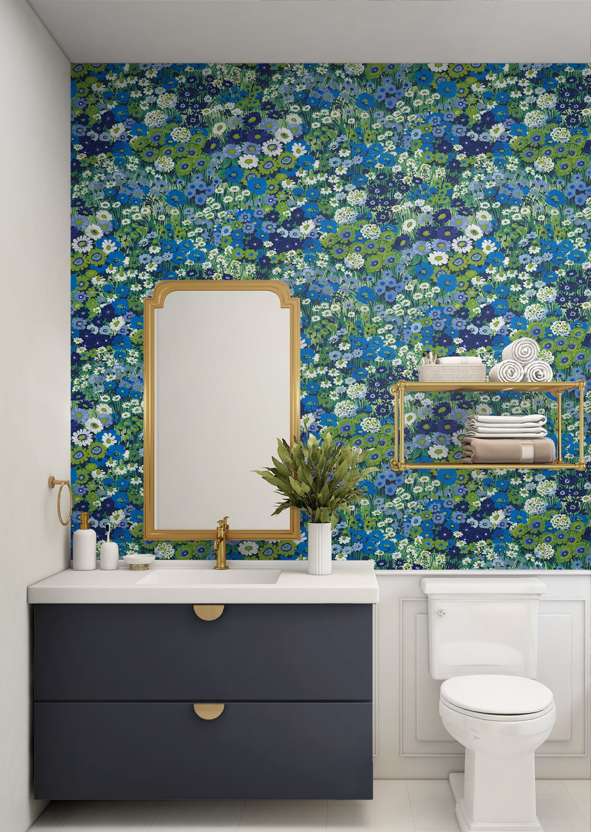 Floral Meadow Vinyl Wallpaper