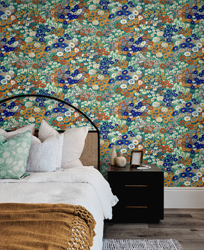 Floral Meadow Vinyl Wallpaper