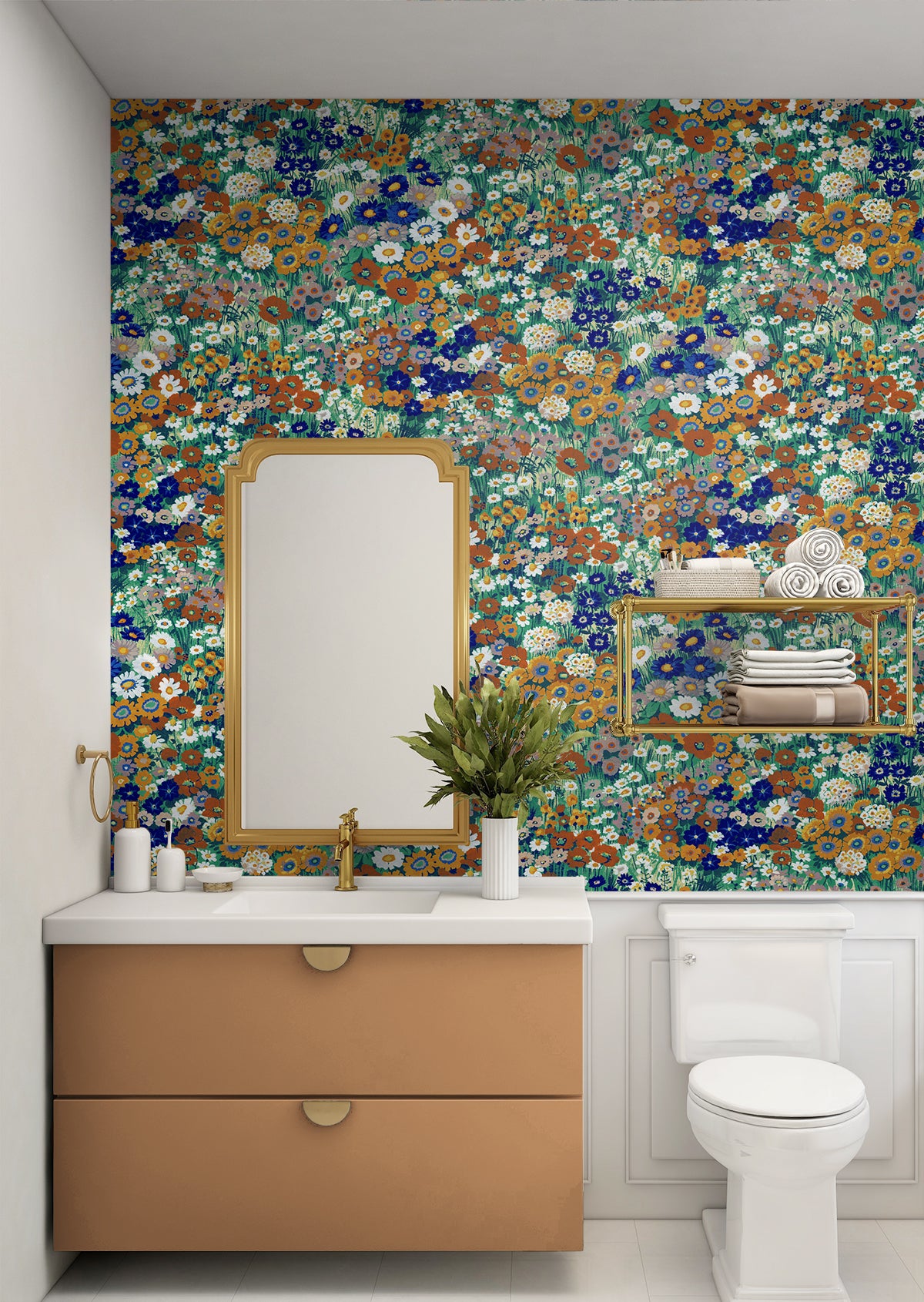 Floral Meadow Vinyl Wallpaper