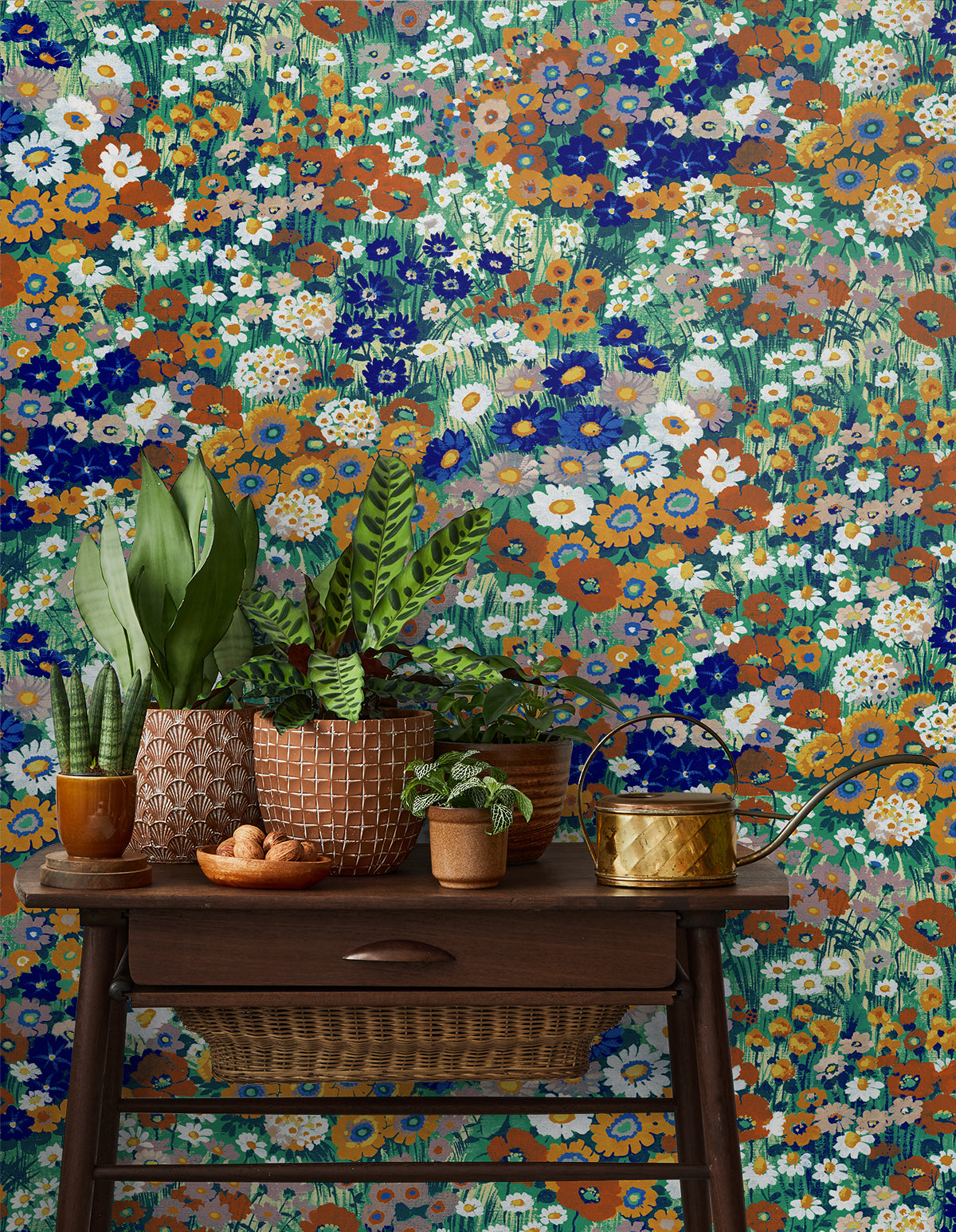 Floral Meadow Vinyl Wallpaper