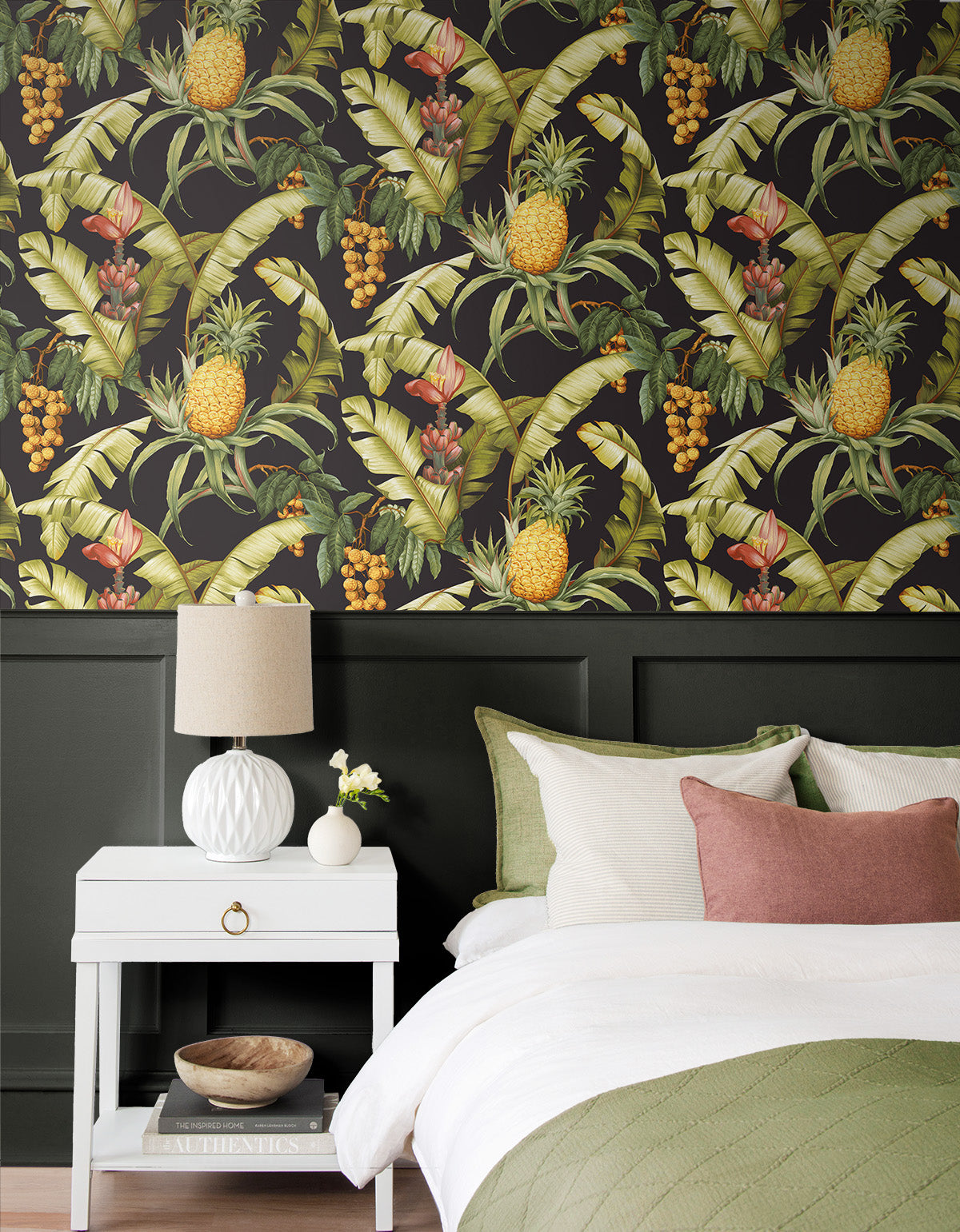 Pineapple Floral Vinyl Wallpaper