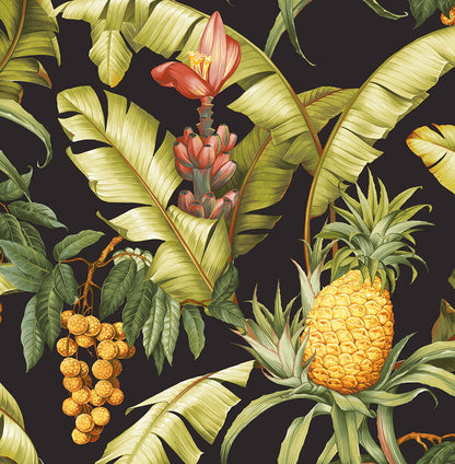 Pineapple Floral Vinyl Wallpaper