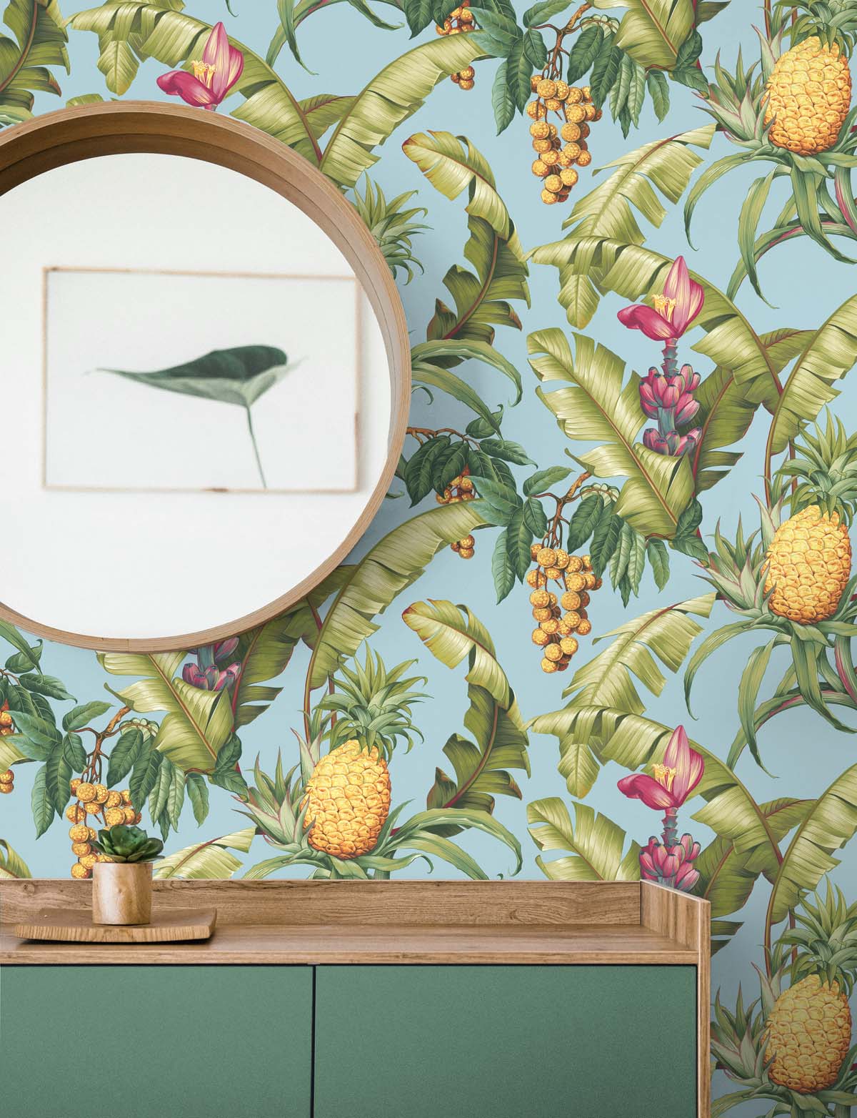 Pineapple Floral Vinyl Wallpaper