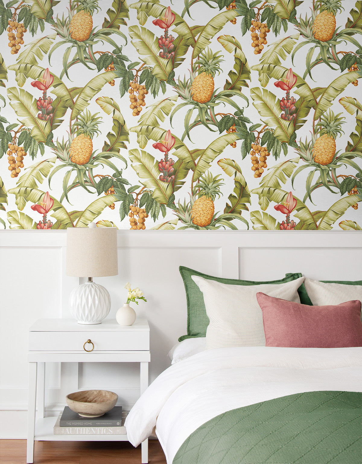 Pineapple Floral Vinyl Wallpaper