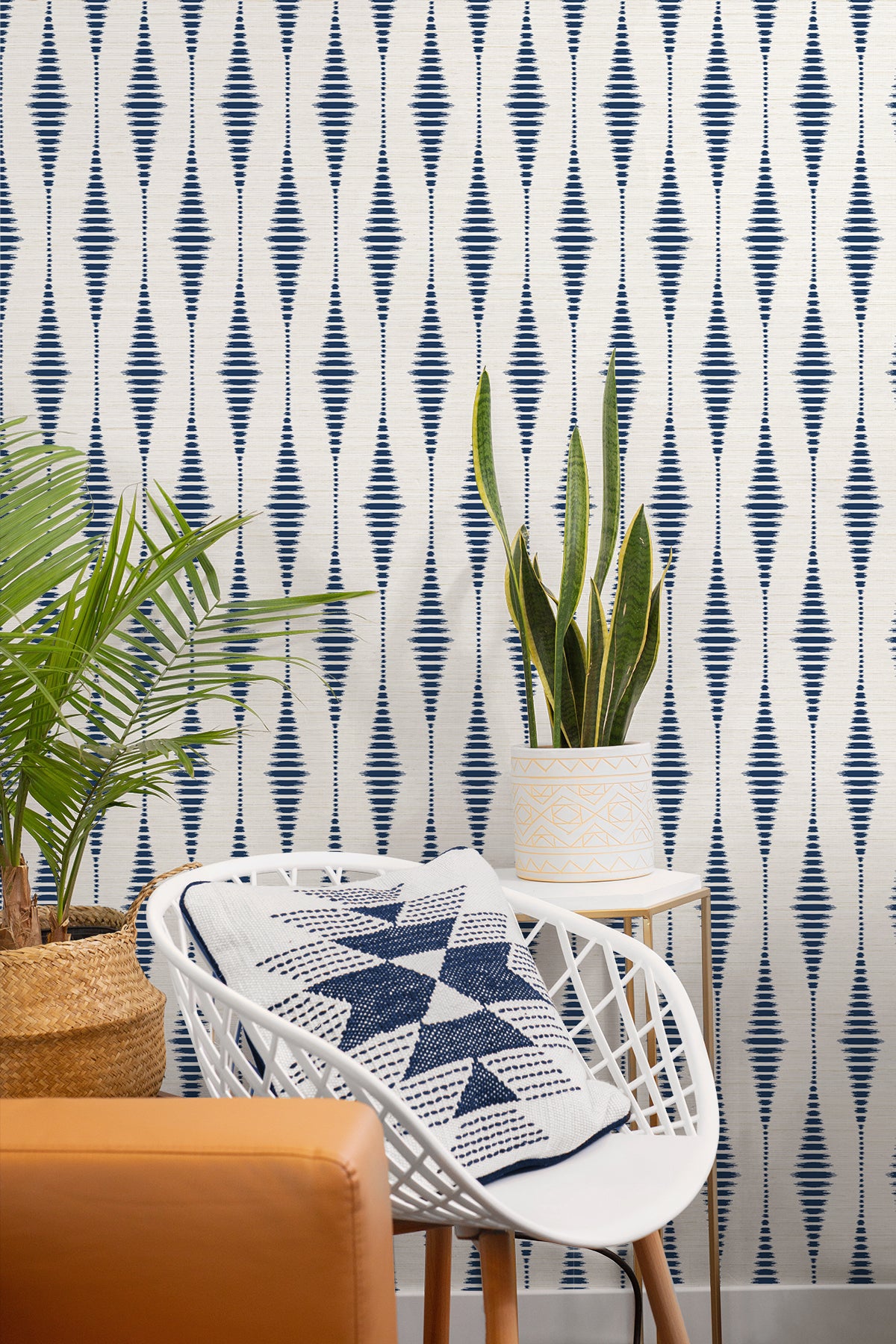 Striped Ikat Vinyl Wallpaper