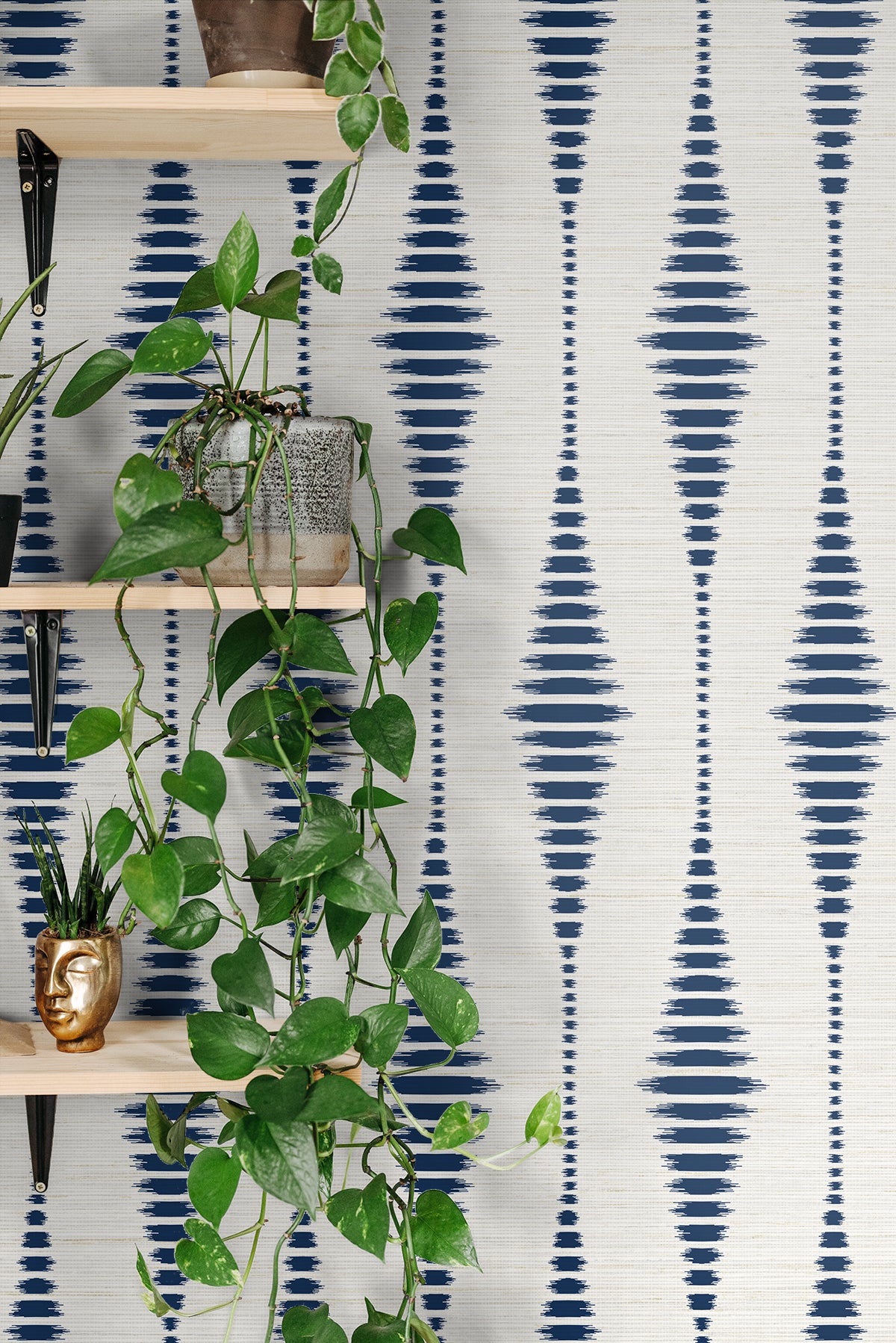 Striped Ikat Vinyl Wallpaper