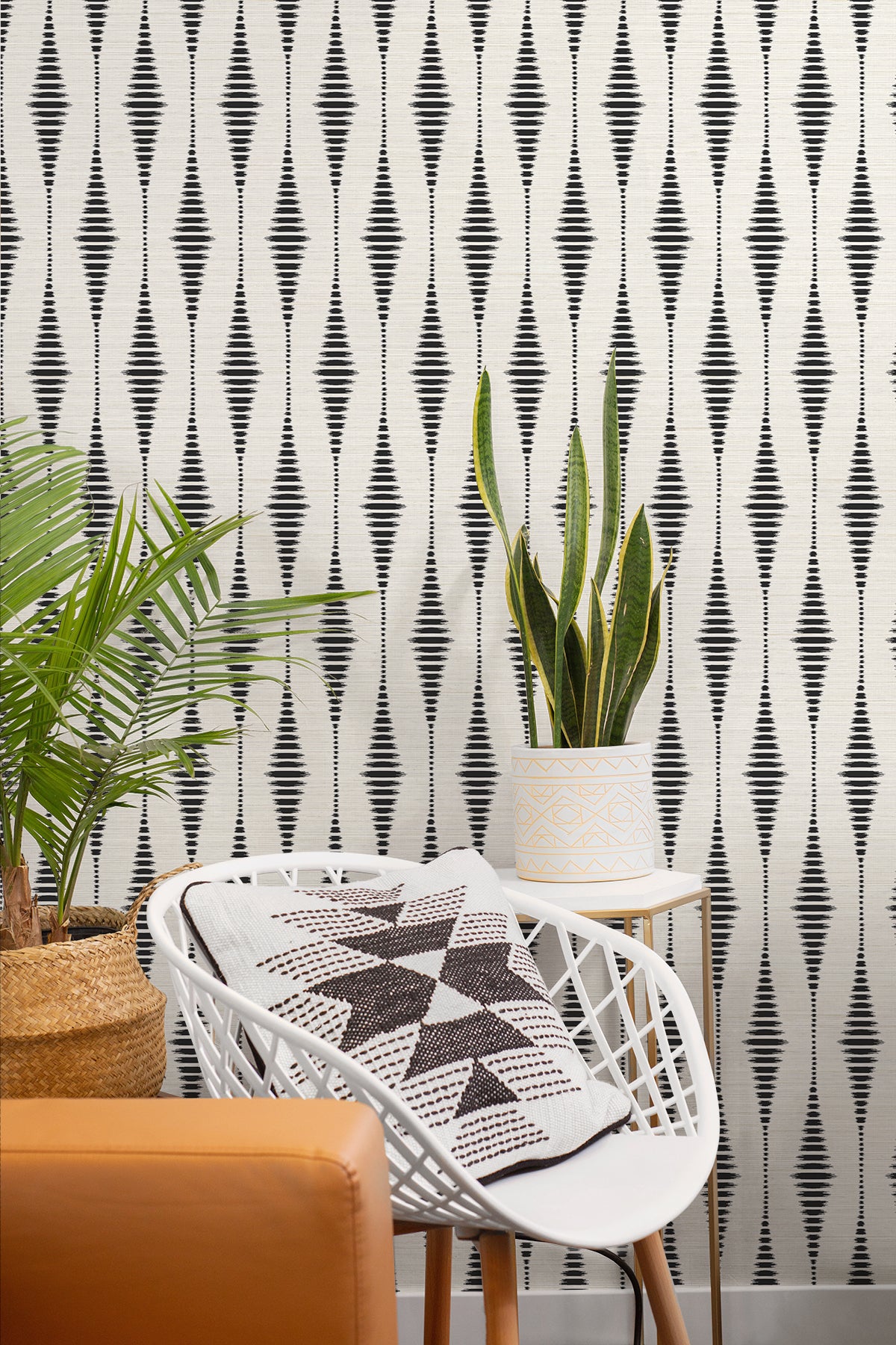 Striped Ikat Vinyl Wallpaper