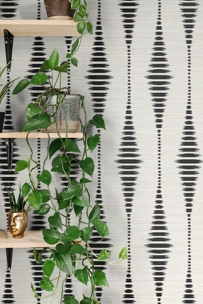 Striped Ikat Vinyl Wallpaper