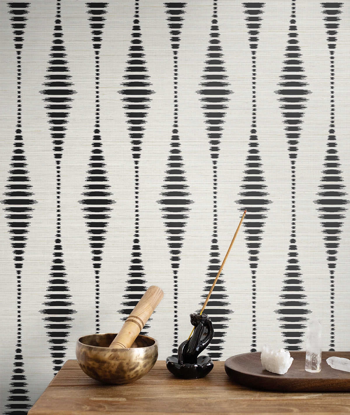 Striped Ikat Vinyl Wallpaper