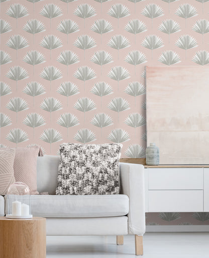 Tropical Fan Palm Vinyl Wallpaper