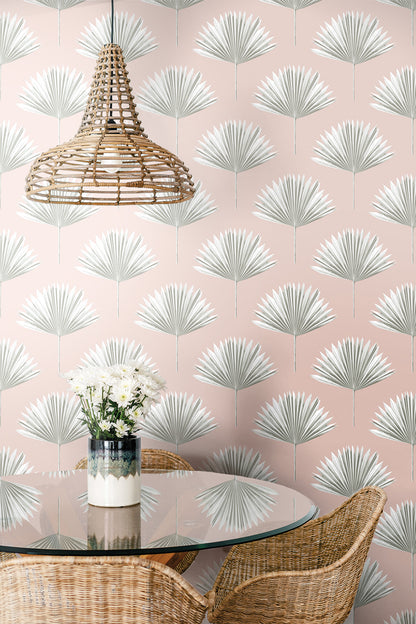 Tropical Fan Palm Vinyl Wallpaper