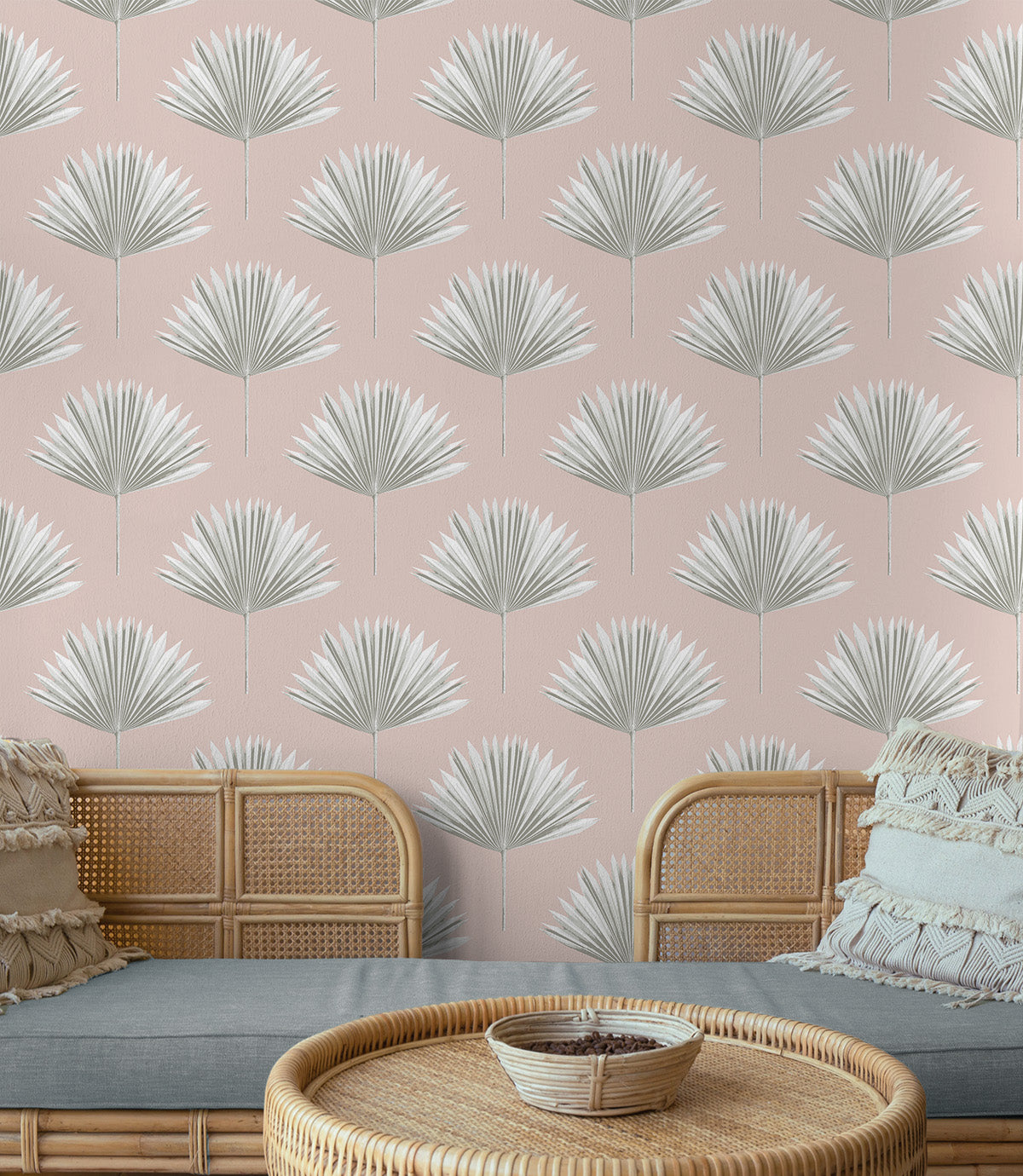 Tropical Fan Palm Vinyl Wallpaper