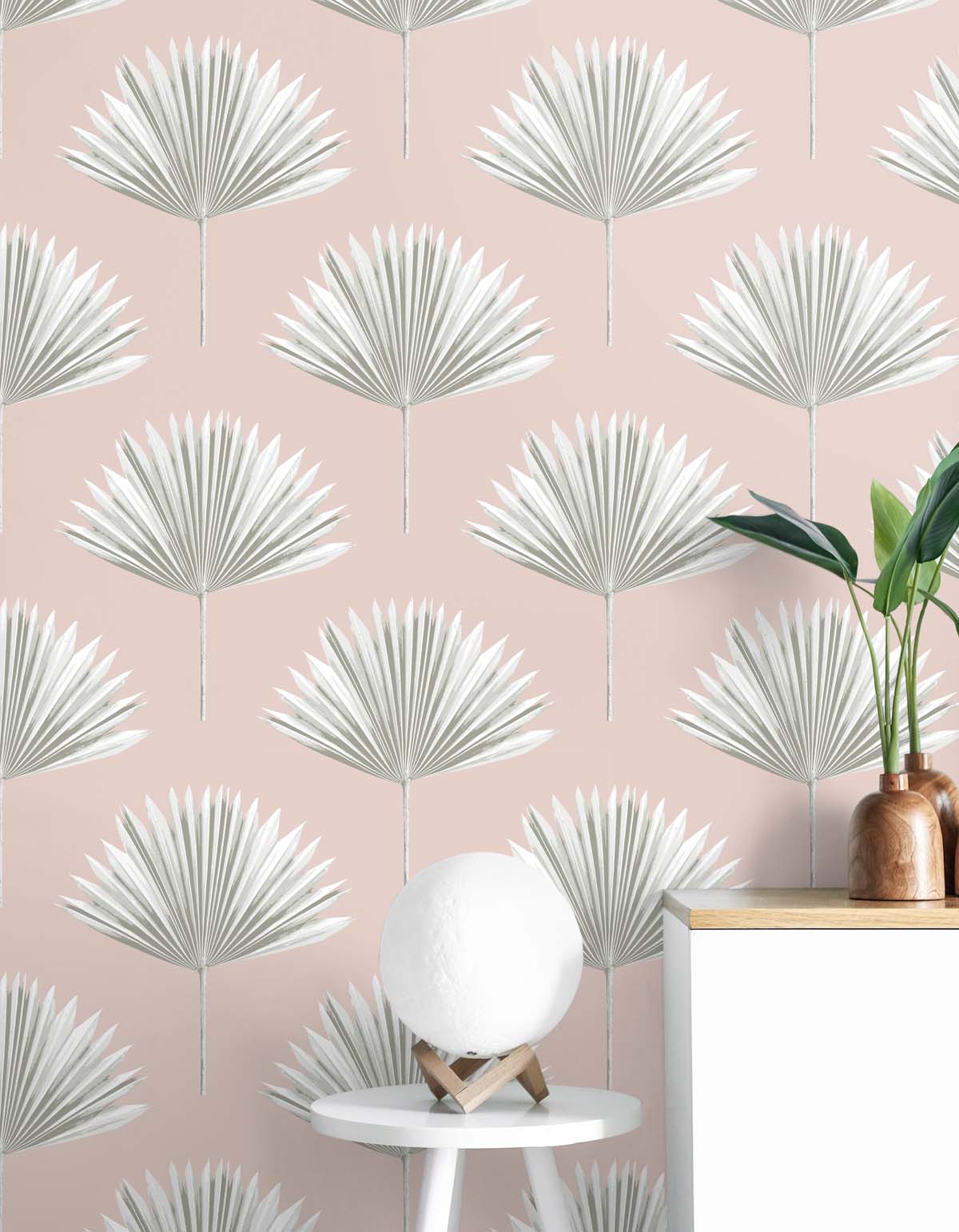 Tropical Fan Palm Vinyl Wallpaper