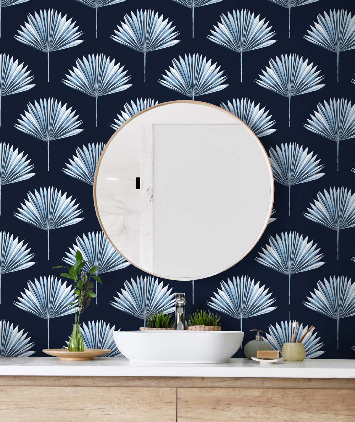 Tropical Fan Palm Vinyl Wallpaper