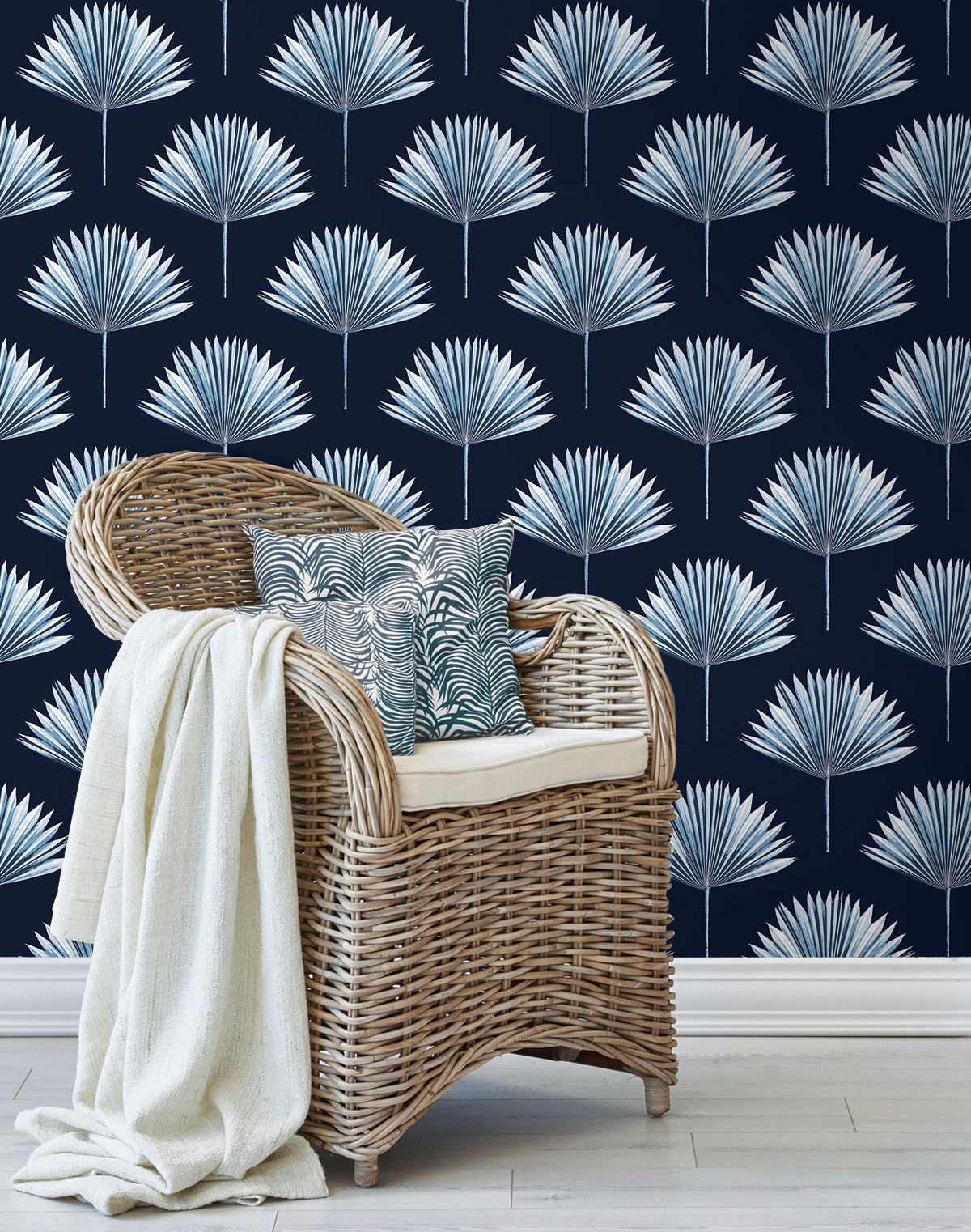 Tropical Fan Palm Vinyl Wallpaper