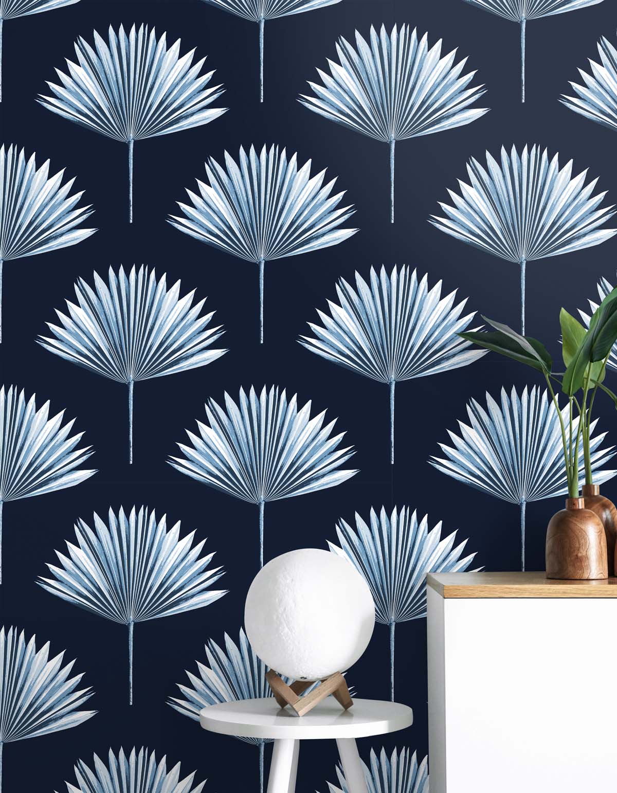 Tropical Fan Palm Vinyl Wallpaper