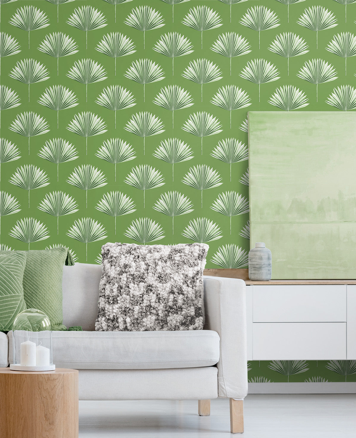 Tropical Fan Palm Vinyl Wallpaper