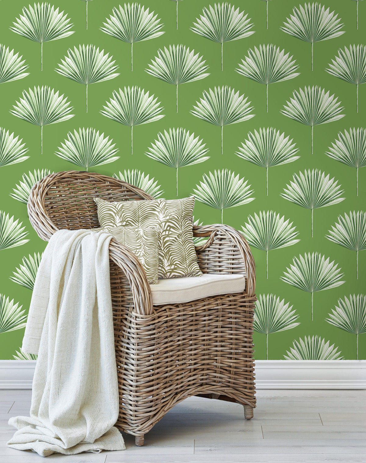 Tropical Fan Palm Vinyl Wallpaper