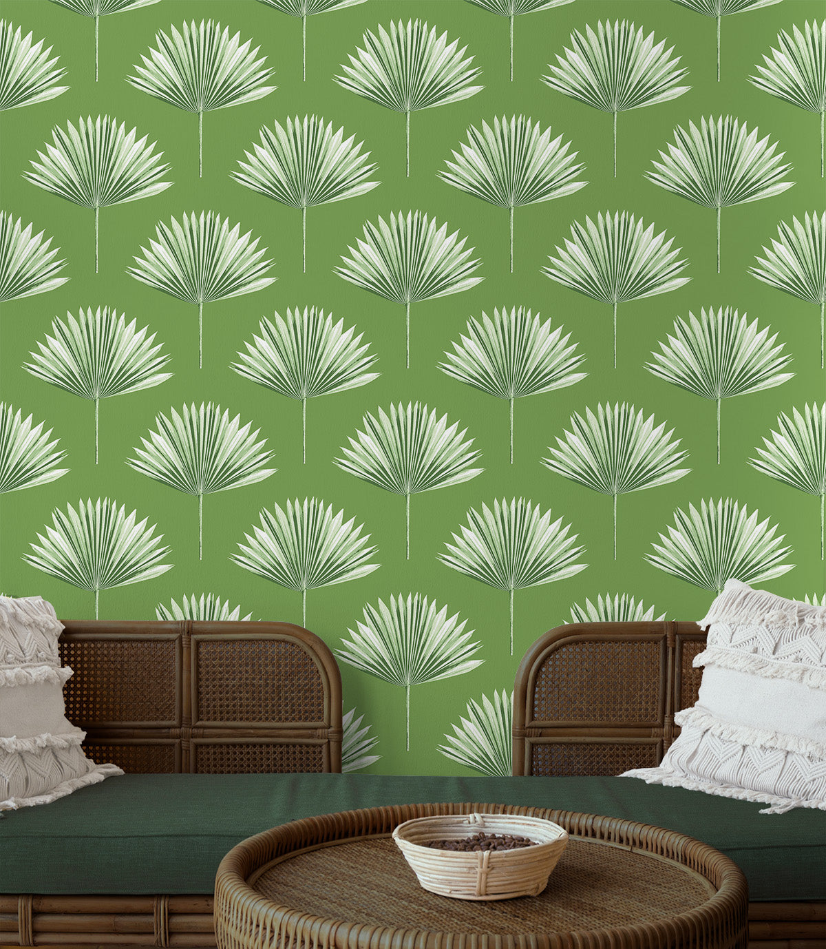 Tropical Fan Palm Vinyl Wallpaper