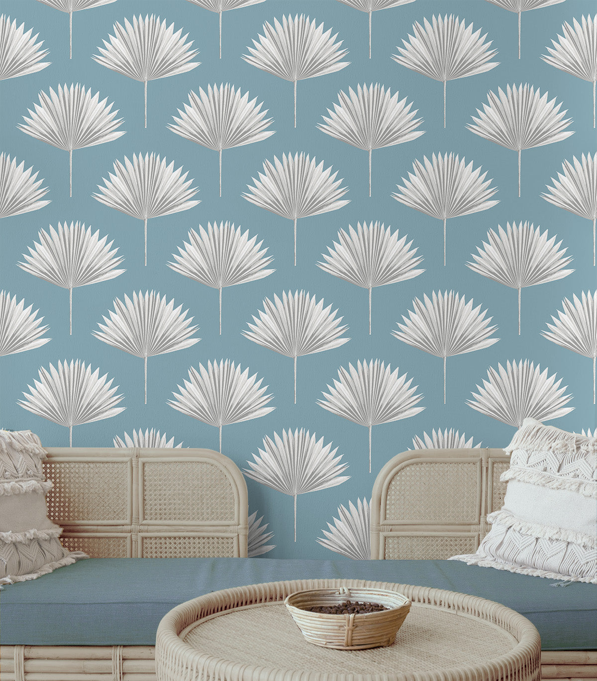 Tropical Fan Palm Vinyl Wallpaper