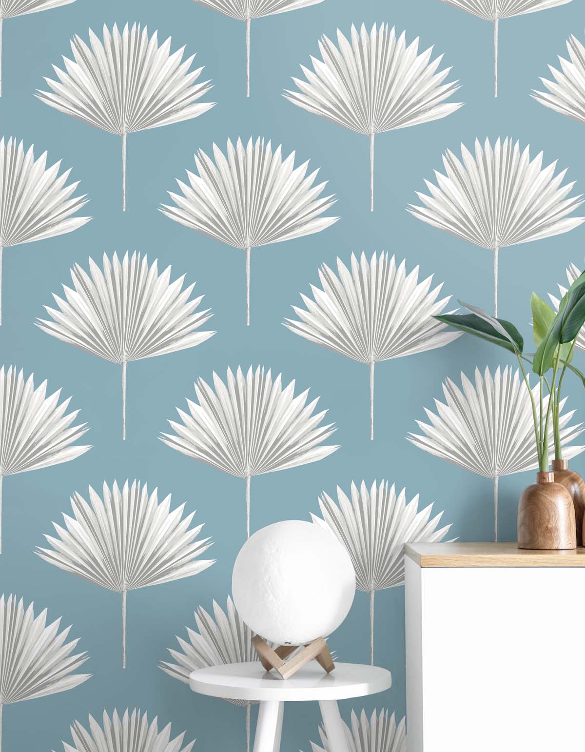 Tropical Fan Palm Vinyl Wallpaper