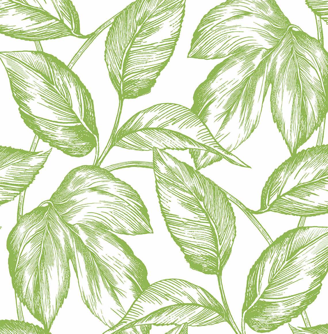 Sketched Leaves Vinyl Wallpaper