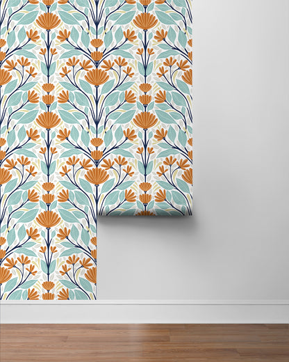 Folk Floral Vinyl Wallpaper