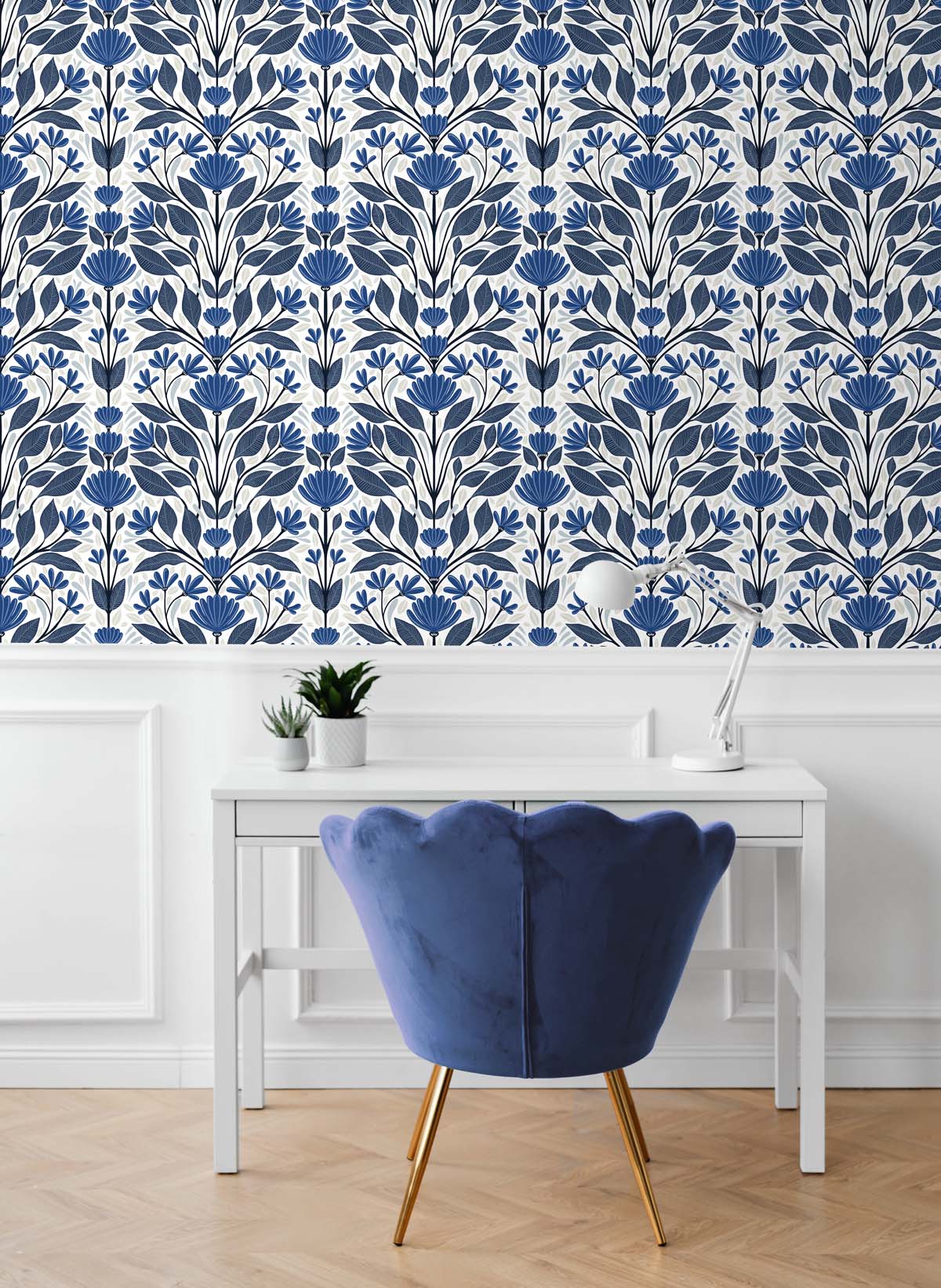 Folk Floral Vinyl Wallpaper