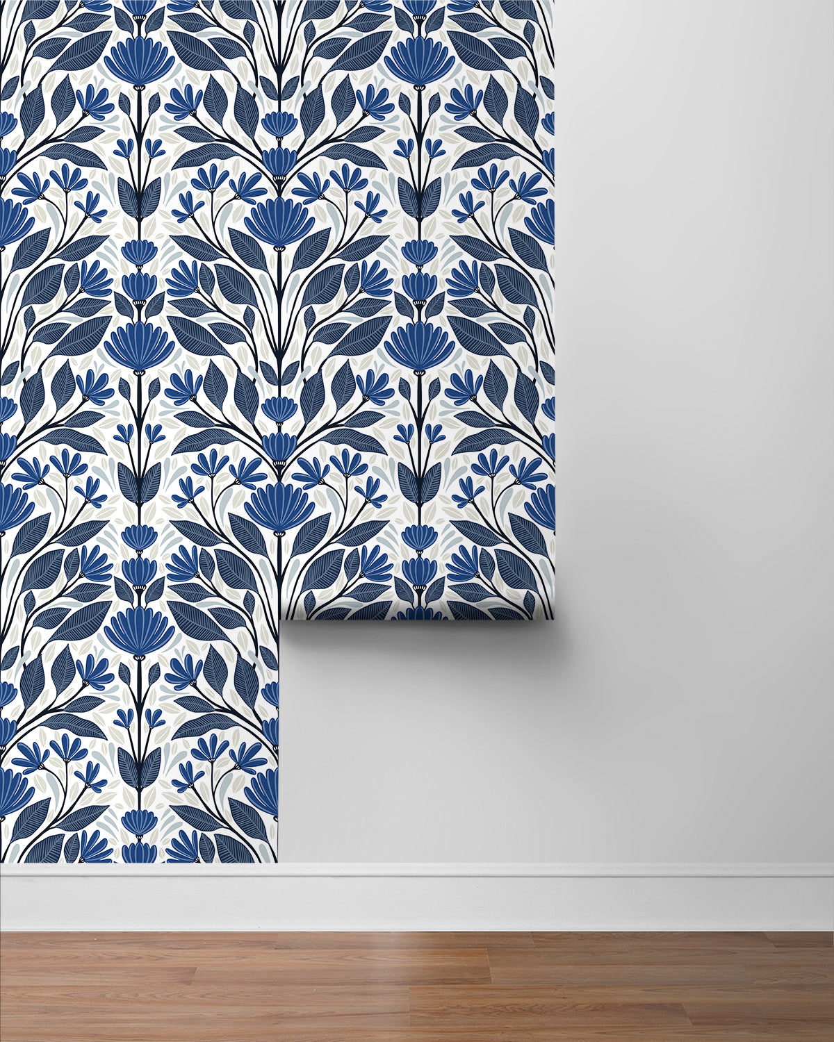 Folk Floral Vinyl Wallpaper