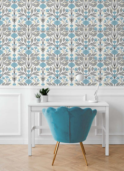 Folk Floral Vinyl Wallpaper