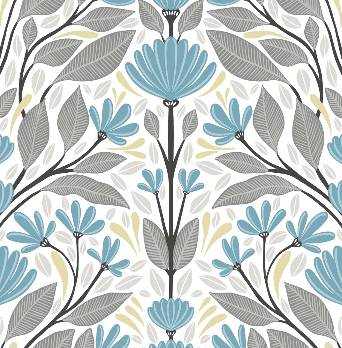 Folk Floral Vinyl Wallpaper