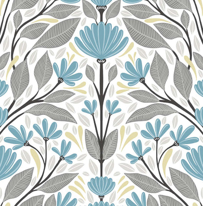 Folk Floral Vinyl Wallpaper