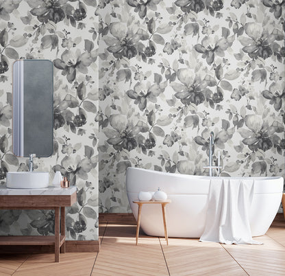 Watercolor Flower Vinyl Wallpaper