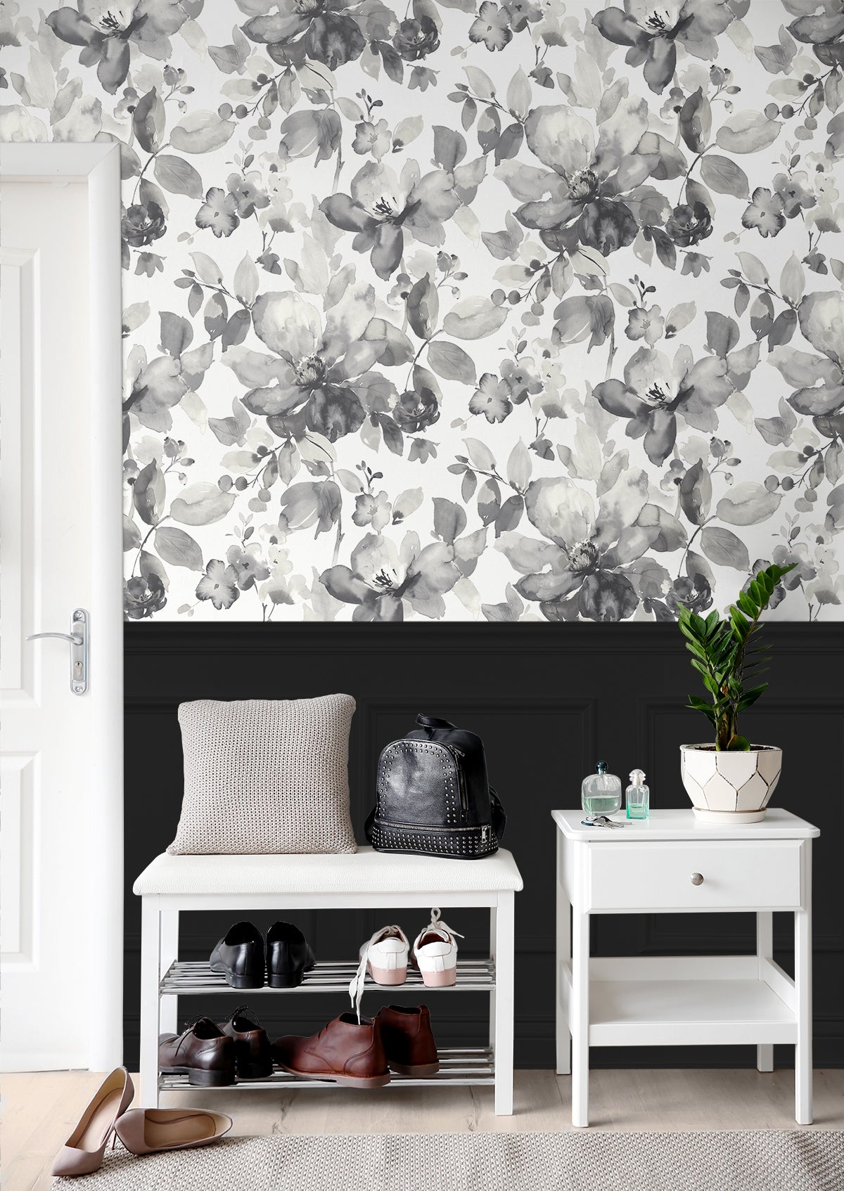 Watercolor Flower Vinyl Wallpaper