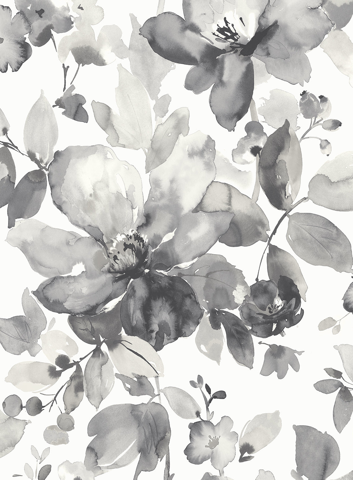 Watercolor Flower Vinyl Wallpaper